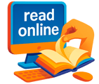 a computer screen with a book and a book