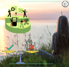 "Just Wise Accounting logo and website URL overlaid on a serene natural background with a woman sitt