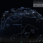 Costellazioni Australi osservata verso Ovest. Osservatore dal Polo Sud.