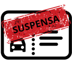 Imagem de uma carteira de habilitação com um carimbo de suspensa.