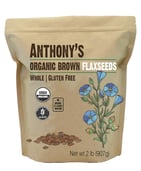 a bag of organic flax seeds