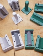 Motorcycle rubber grips made from 3D printed molds. Cast in Silicone 55A