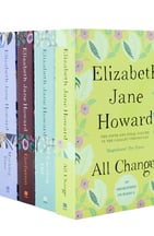 Box set of “The Cazalet Chronicles” by Elizabeth Jane Howard, with floral pastel spines.