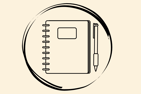 a notebook with a pencil