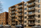 a row of apartment buildings with balconis, apartment building in montreal