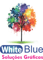 WHITE BLUE SOLUÇÕES GRAFICAS logo