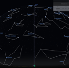 Vista delle costellazioni Australi verso Est. Osservatore sito Polo Sud