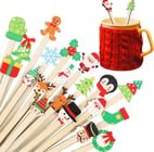 Mifoci Christmas Wooded Coffee Stirrers