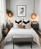 Jolie chambre redécorée grâce au Home Staginging