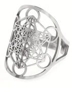 Bague ajustable en acier inoxydable avec nœud celtique et triskell