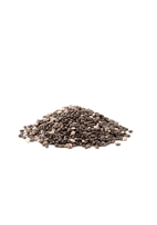 semi di chia su sfondo bianco