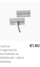 Lipnus magnetinis kontaktas su laidais per vidurį