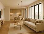 Zona living di un appartamento residenziale moderno realizzato da BRB Engineering