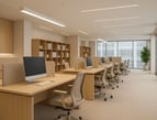 Spazio ufficio open space moderno e luminoso, con arredi su misura progettato da BRB Engineering