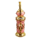 a pink and gold arab perfume bottle