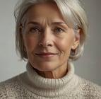 Portrait of a woman with a white sweater and a white sweater
