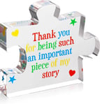 Teacher Appreciation Gifts for Women, Men - Thank You Engraved Acrylic Block Puzzle 4.1 x 3.5 inch -