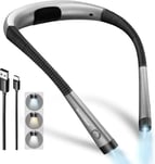 Glocusent Book Light, 3-Color & 6-Brightness Reading Light, Bendable Neck Light, 80-hr Lasting Recha