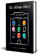 A black book cover featuring a stylised chalk outline of a multi storey apartment building with different coloured windows