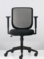 Sensit T127 office swivel chair with black mesh back and seat, front view