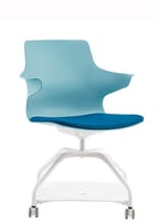 Sensit Dora25 multifunction chair with turquoise backrest, blue seat, and white mobile base – ideal 