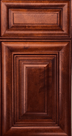 a kitchen cabinet door with a wooden door