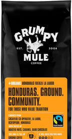 Paquet de café 'Grumpy Mule | Honduras Fuerza La Labor' moulu.