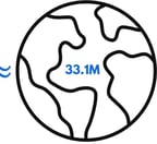 Schéma d'un planète terre avec la quantité de CO2 émise par les transports