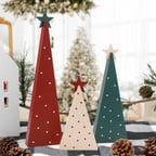 Three Sizes Wooden Christmas Tree Sign with Star-Christmas Decoration