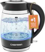 Chefman Electric Kettle, 1.8L 1500W, Hot Water Boiler, Removable Lid for Easy Cleaning, Auto Shut Of