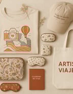 a variety of items that include a hat, a hat, and a bag