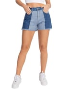Short bicolor jeans - Roupas femininas
