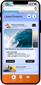 DropIn Surf trip planner photo of the app, surf watersport app 