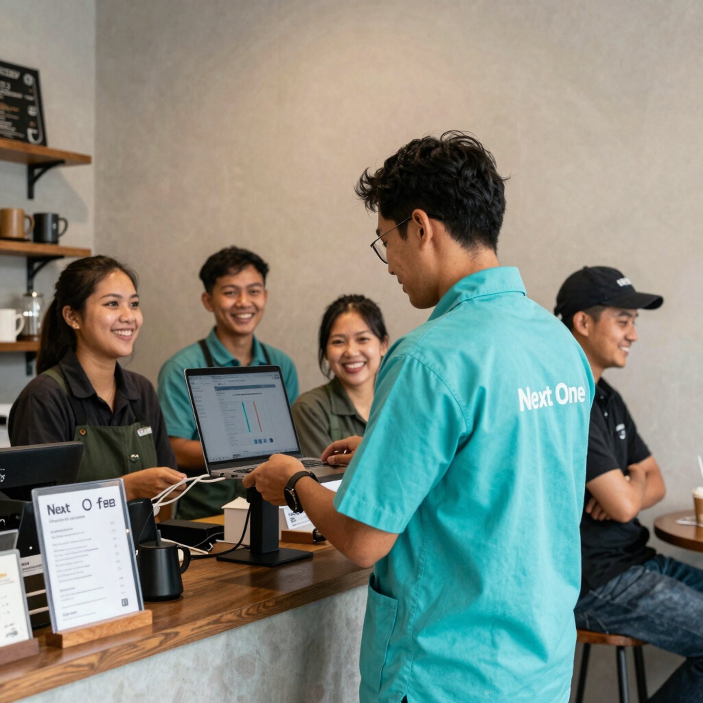 group of people eating on restaurant