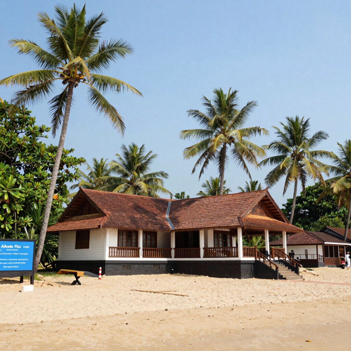 A large building sitting next to a body of water
