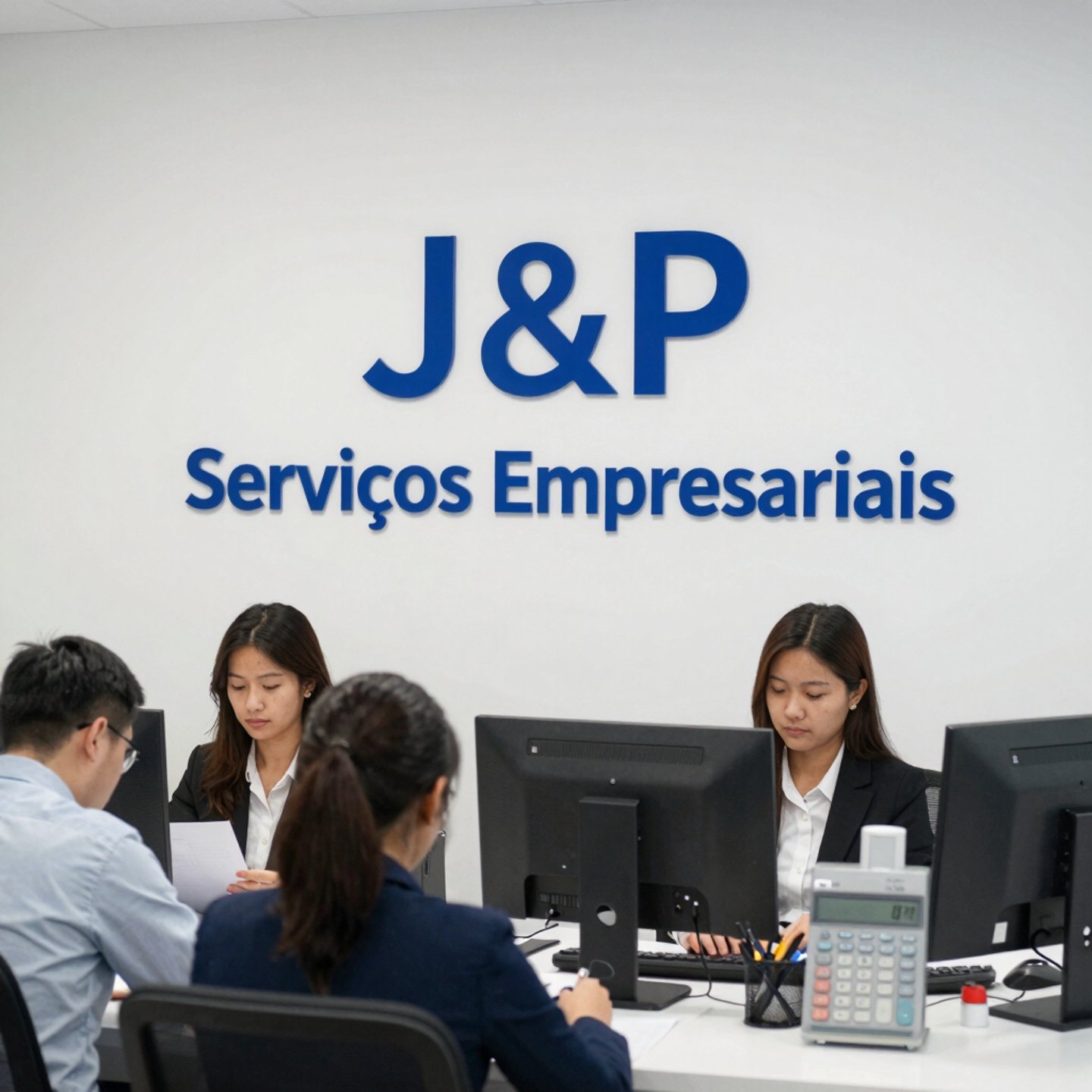 Modern office desk with accounting documents and a laptop showing financial charts.