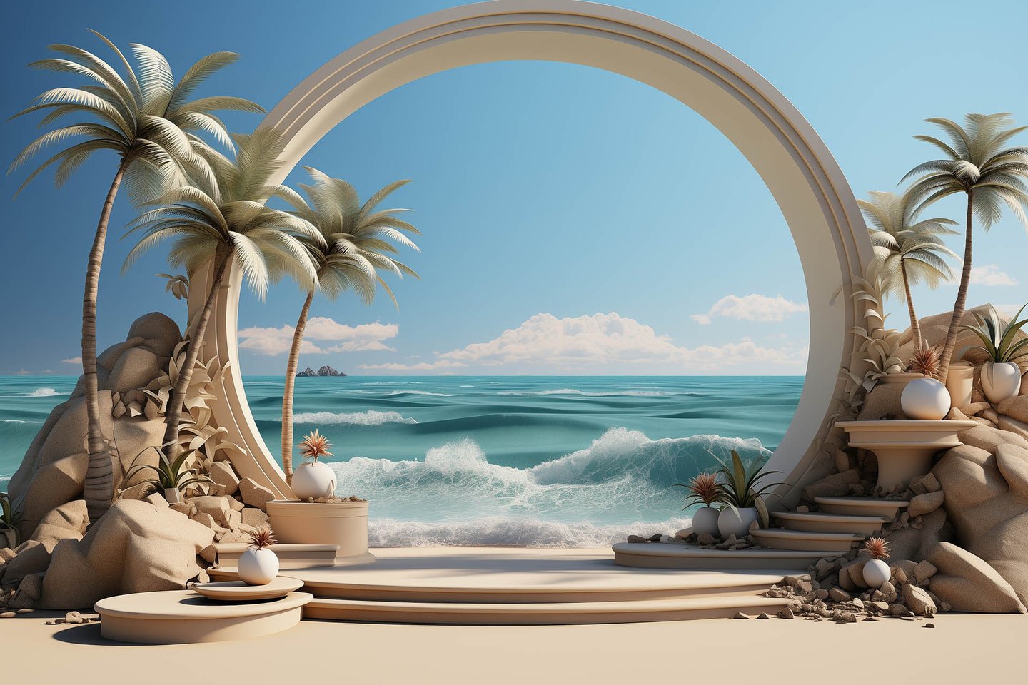 Futuristic Beach scene