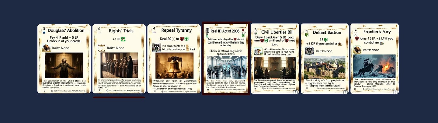 7 different subsets cards of Revolt N Reign