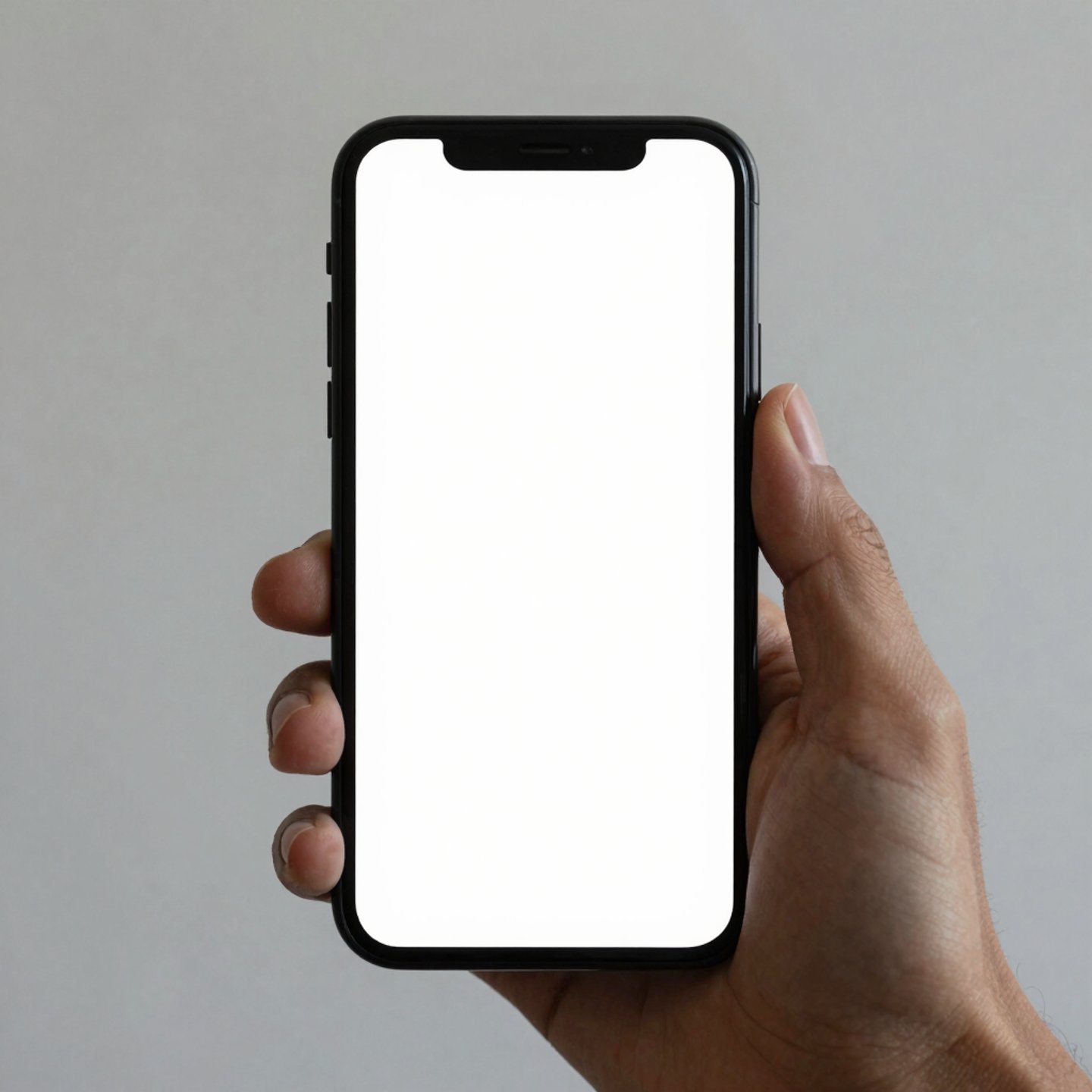 A friendly person holding a mobile phone, ready to send a message.
