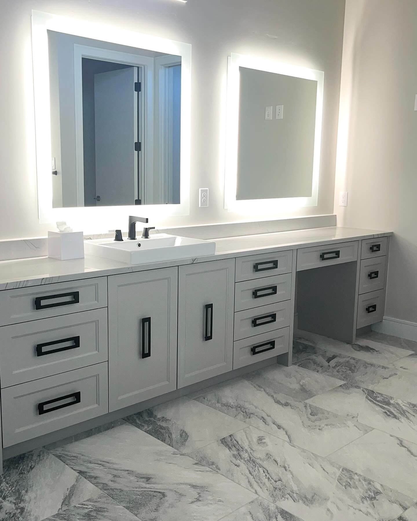 Clutter-free bathroom organized during professional move-in services