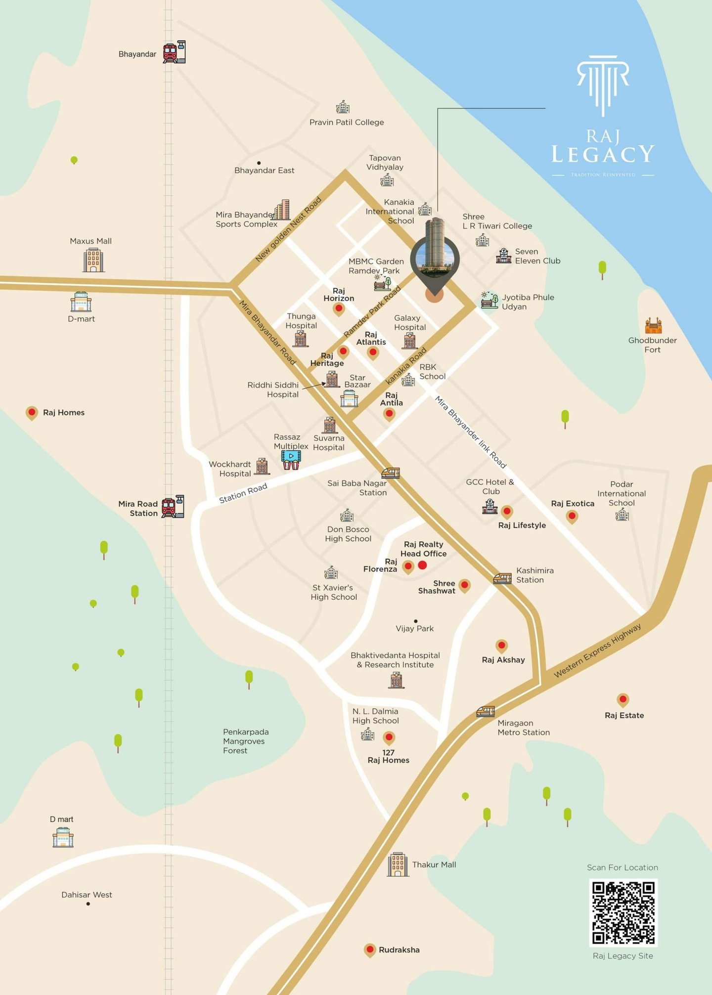 LOCATION RAJ LEGACY MIRA ROAD EAST, FLOOR PLAN RAJ LEGACY SATYAM MIRA ROAD EAST