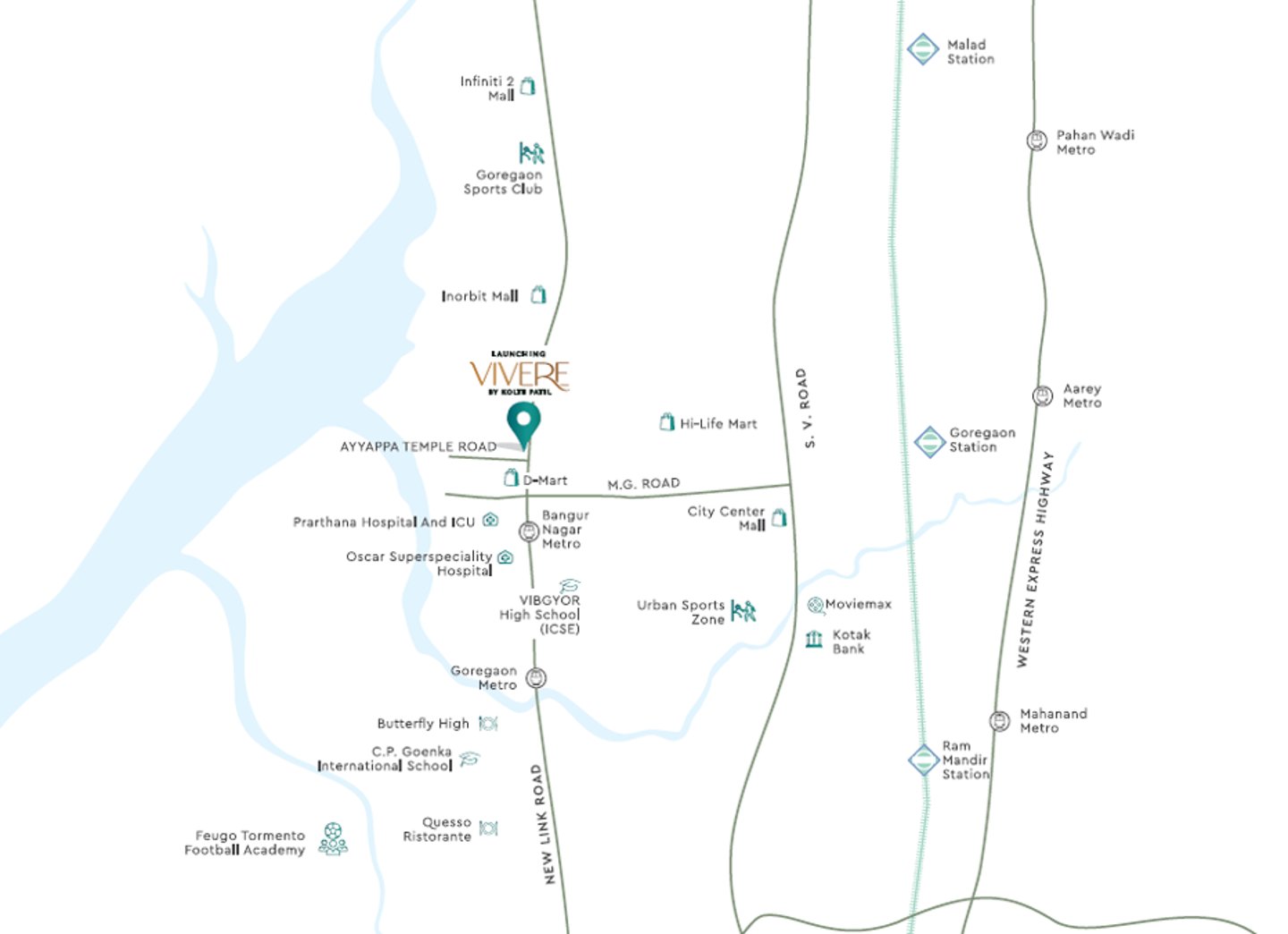 LOCATION KOLTE PATIL VIVERE GOREGAON WEST, KOLTE PATIL GOREGAON WEST, KOLTE PATIL BANGUR NAGAR