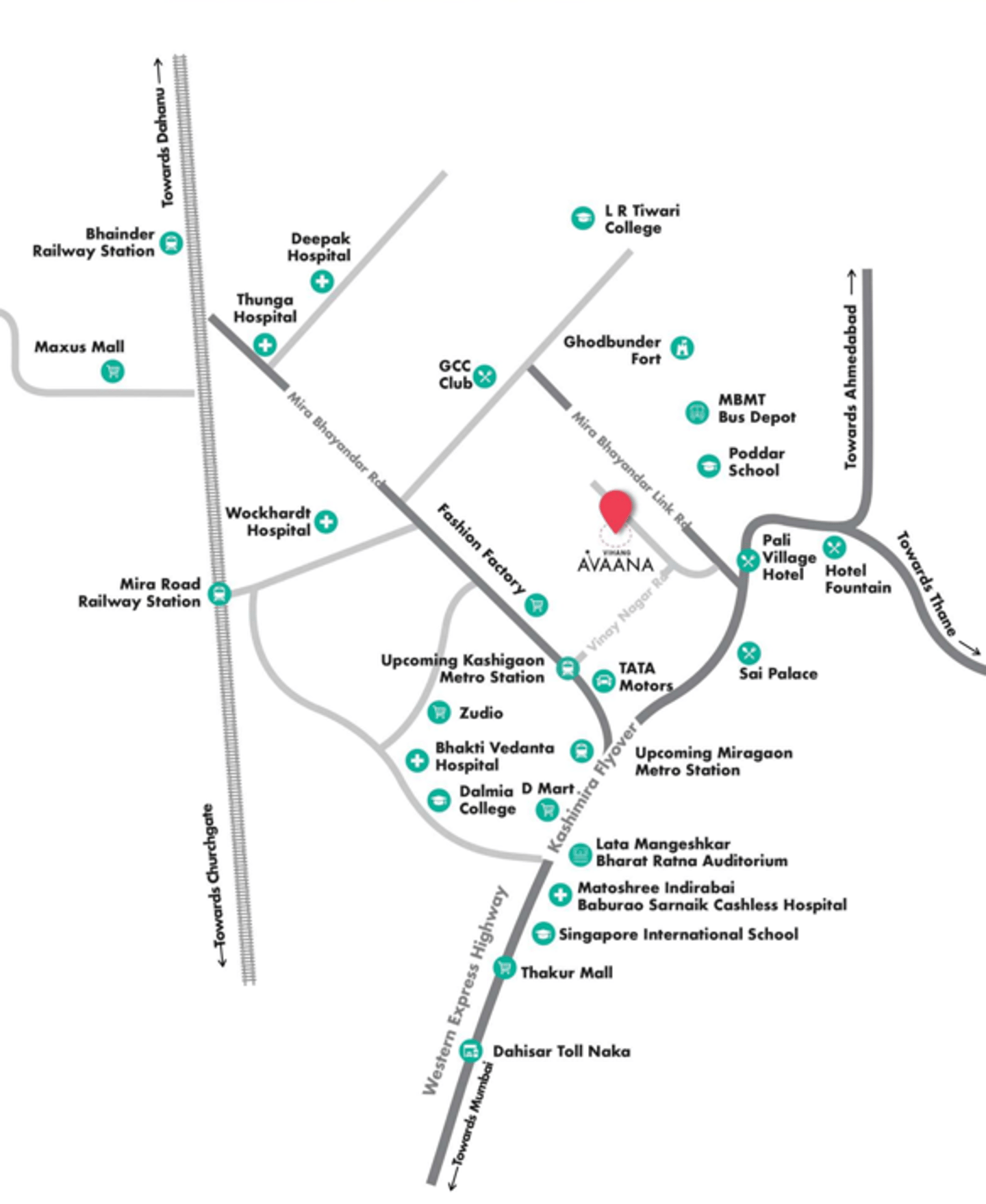 LOCATION VIHANG AVAANA MIRA ROAD EAST, VIHANG AHEAD, AVAANA, VINAY NAGAR, MIRA ROAD EAST