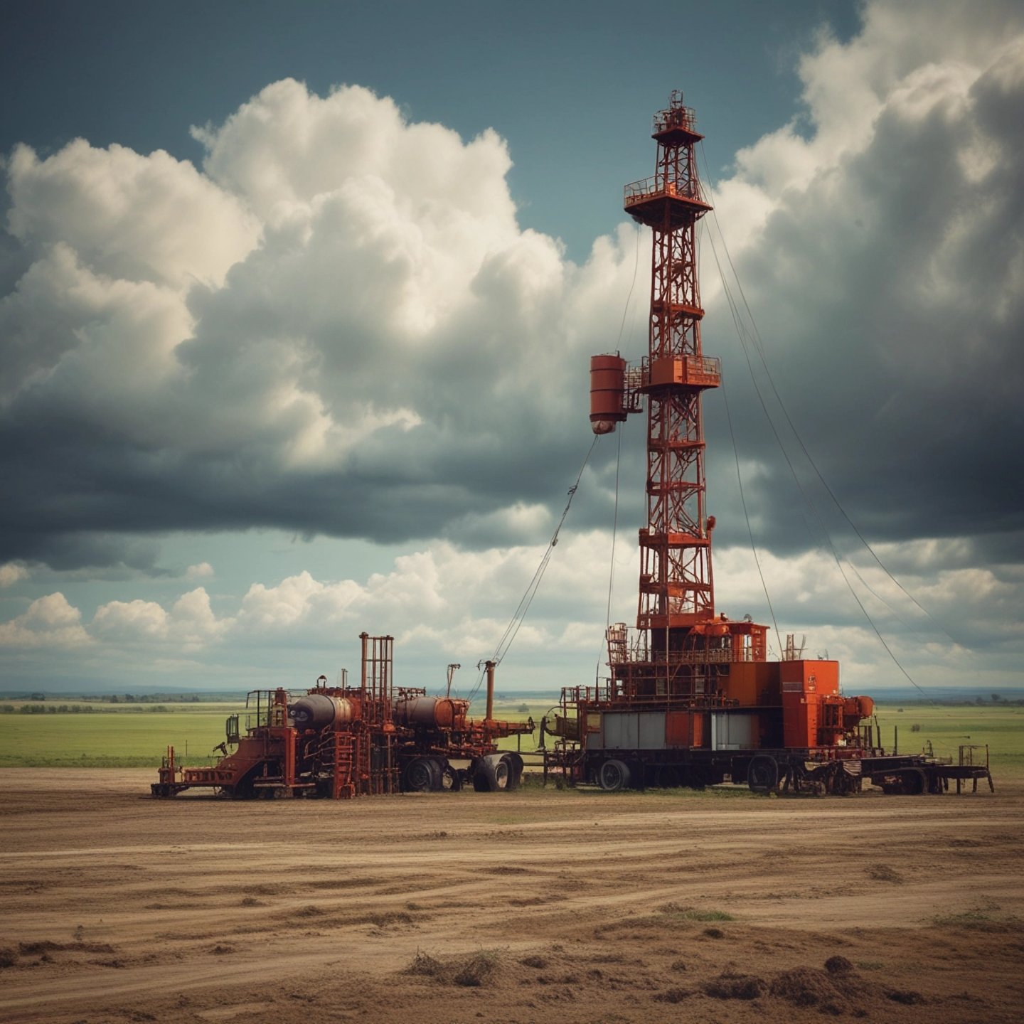 A panoramic view of DTS's 10,000 m² facility in El Tigre, showing the office building and covered warehouses under a clear sky.