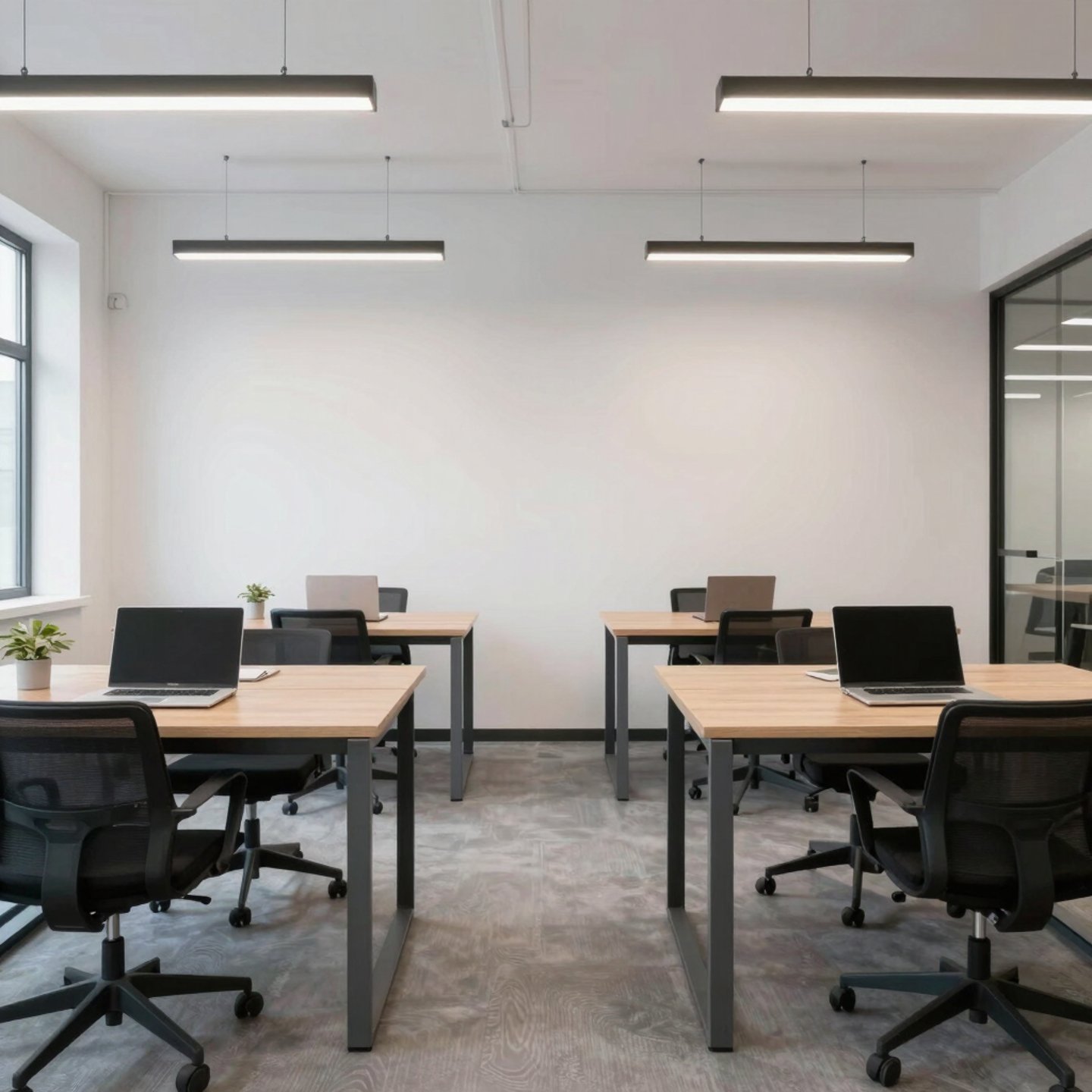A clean, minimalist workspace with a laptop, notebook, and a small plant symbolizing professional environmental consulting.