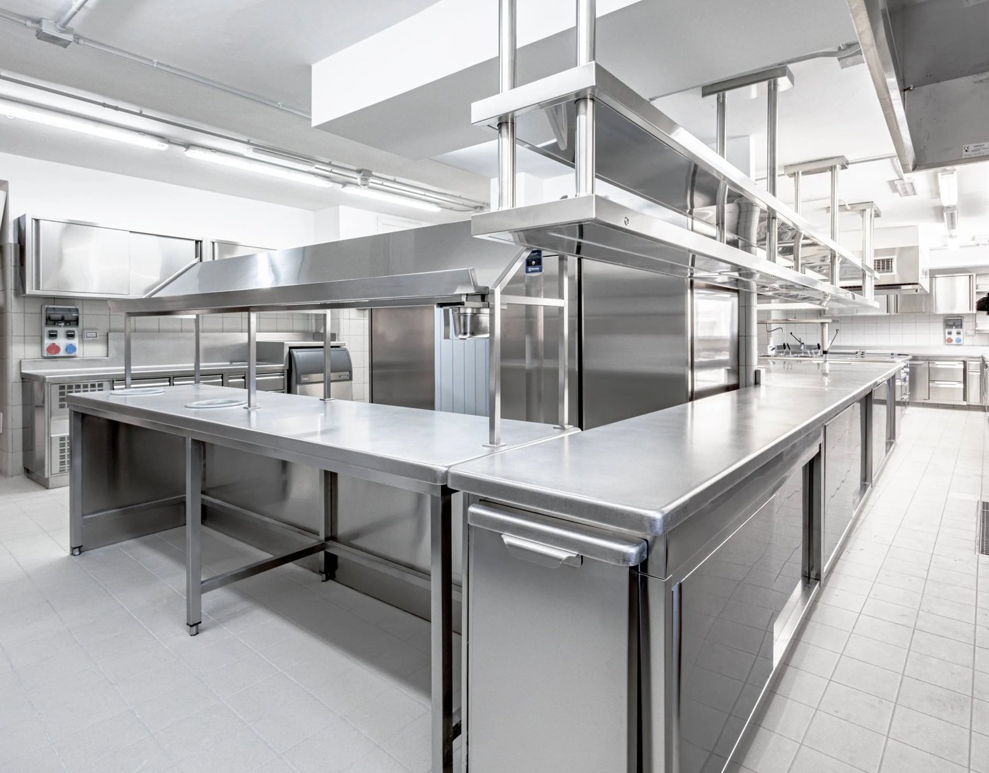 Stainless steel bench Canberra for sleek commercial kitchen interiors.
