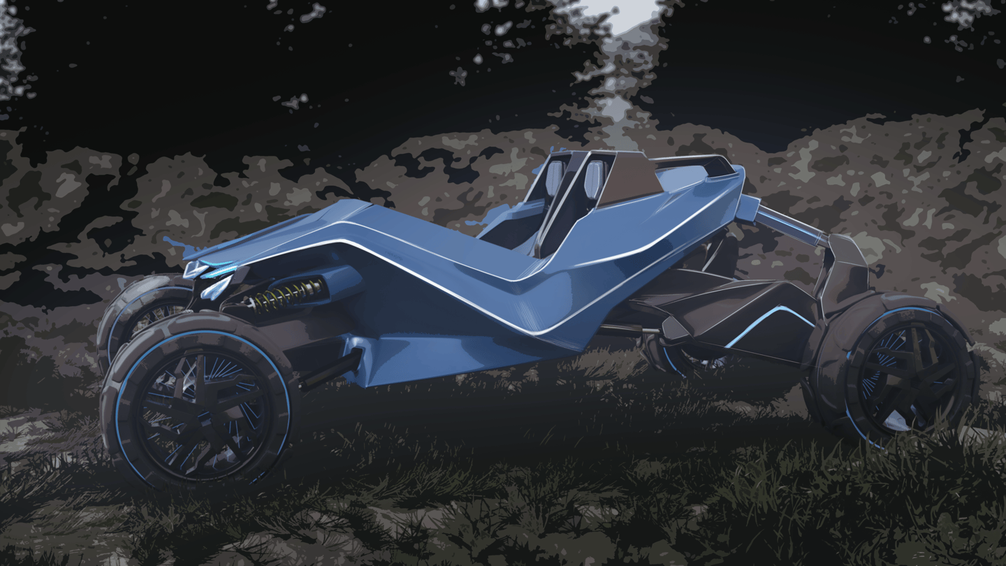 Blue side view 1