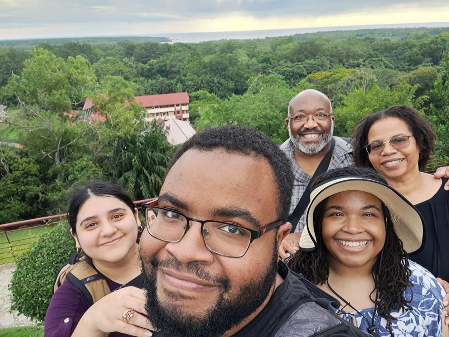 happy black american family enjoying life abroad in malaysia