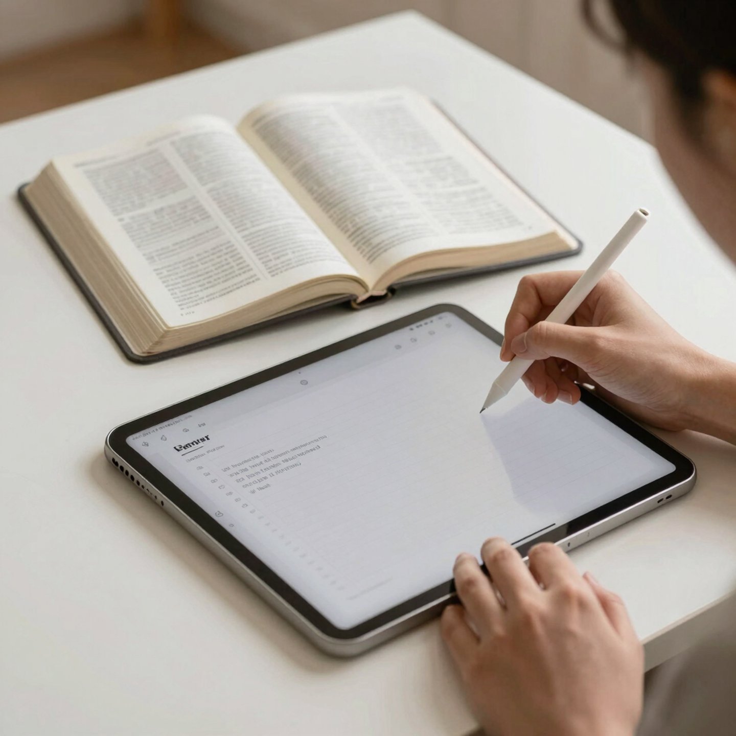 A cozy workspace with a laptop, colorful digital planners, and vibrant stickers scattered around.