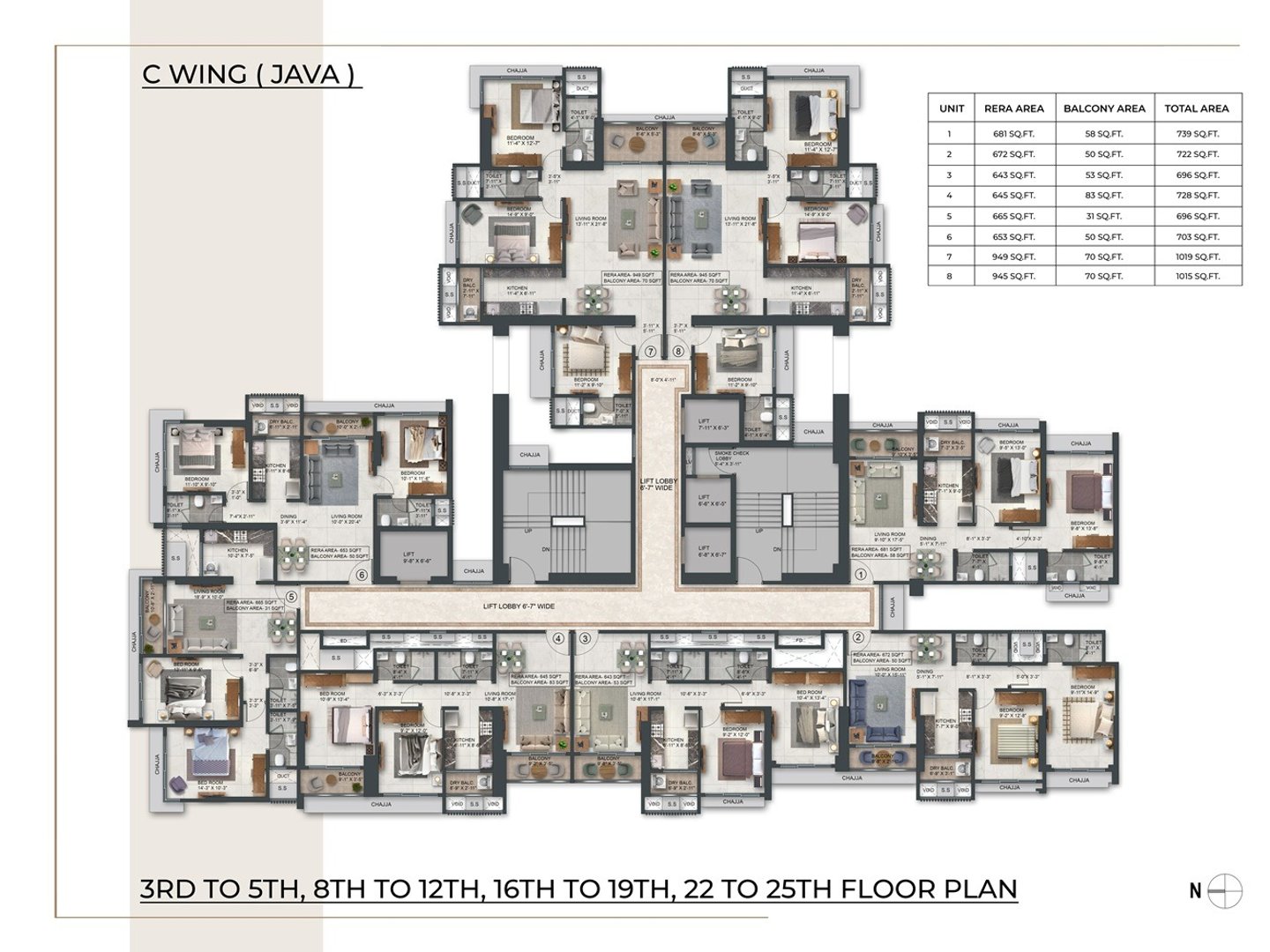 3rd-to-5th-8th-to-12th-16-to-19th-22-to-25th- FLOOR PLAN AGARWAL JAVA, AGARWAL FLORESTA JAVA, MALAD EAST, GOREGAON EAST